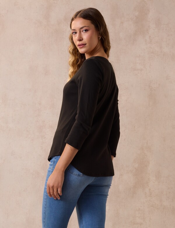 Remera Algodon Basica NEGRO