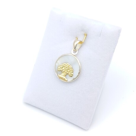 Medalla de plata 925, double en oro 18 ktes y nácar, ARBOL DE LA VIDA. Medalla de plata 925, double en oro 18 ktes y nácar, ARBOL DE LA VIDA.