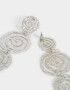 Aros Colgantes Largos Metal diferenciado Aro Largo Con Espirales - Plateado