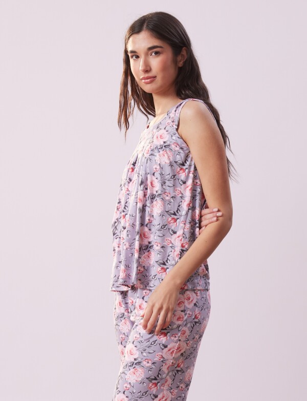 Pijama C/capri GRIS/MULTI