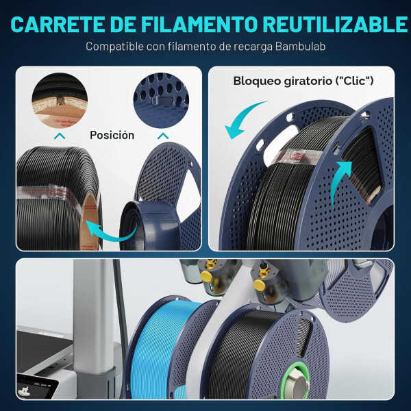 Filamento Sunlu Silk Pla+ 1.75 Mm NEGRO