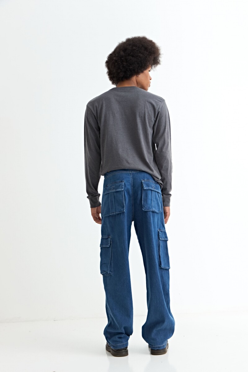 Jean baggy cargo JEAN OSCURO