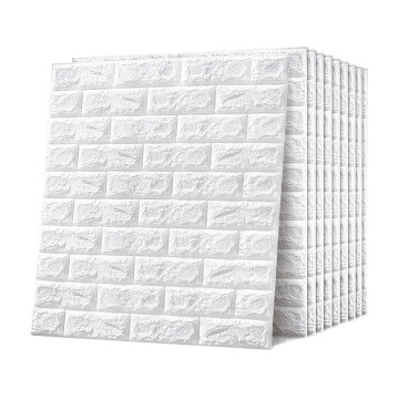 Revestimiento Pared Adhesivo Facil Colocacion Piedra X40 Un Color Variante Blanco