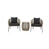 Juego De Jardin Rattan Lumax Exterior 2 Sillones + Mesa Gris