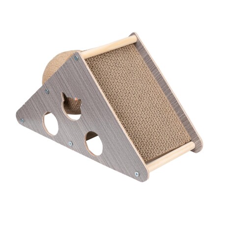RASCADOR DE MADERA MADERA NATURAL-BEIGE CON PELOTA
