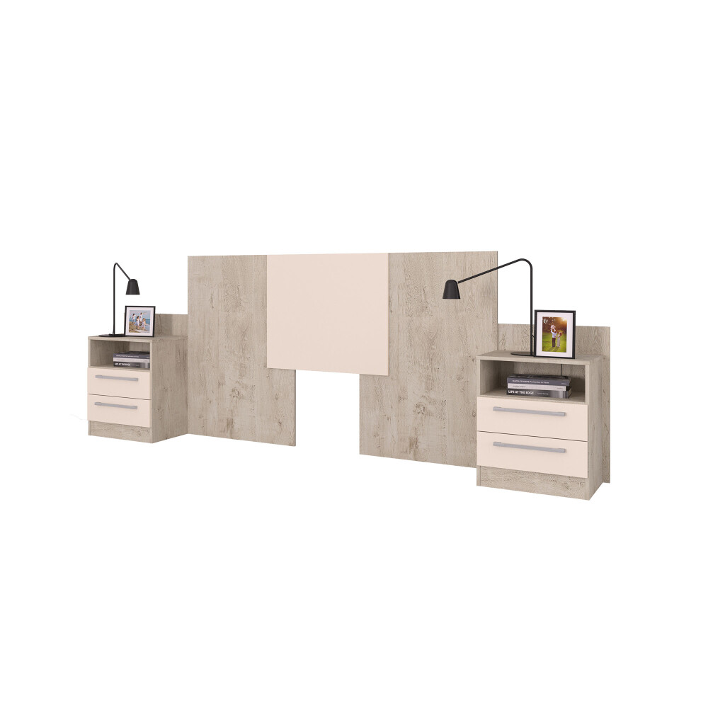 RESPALDO CABECERA 2 PLAZAS MDP NATURAL-BEIGE SET VICENZA