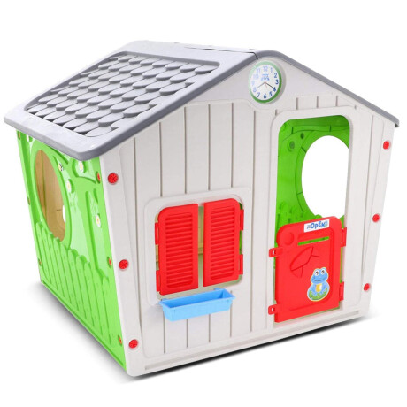 Casa Pvc Grande P/ Niño Niña Casita Infantil Plástico Gris/Verde