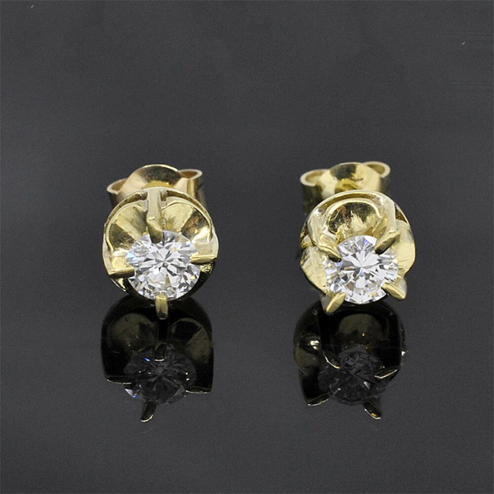 Caravanas En Oro 18K Y Brillantes Caravanas En Oro 18K Y Brillantes