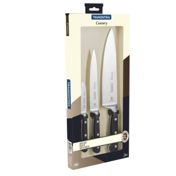 Juego de cuchillos modelo CENTURY, 3 piezas -TRAMONTINA TN9685