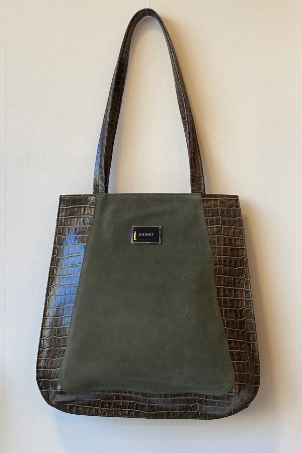 Cartera Selene Crocco y Gamuza Verde