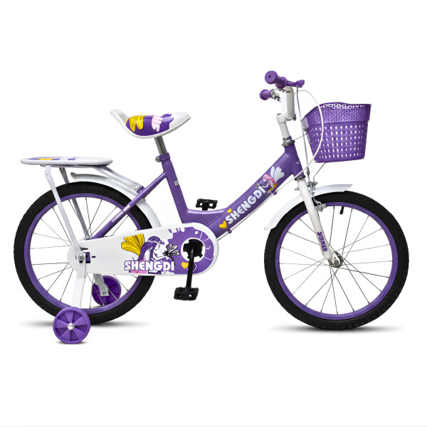 Bicicleta infantil Shengdi Rodado 18 Canasto Parrilla Hadas Color Violeta