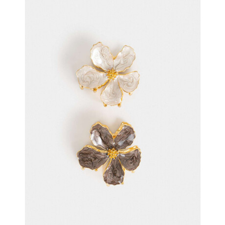 Broches Sets Hawaianas Combinacion Bicolor