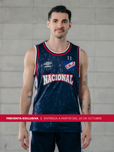 CAMISETA BASKET COPA BCLA 2025 Nacional Hombre Skuba, Azul Marino, Blanco