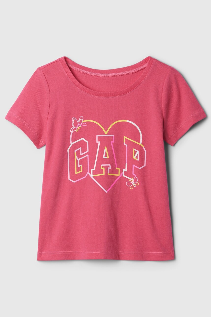 Remera Logo Gap Toddler Niña Pink Hibiscus 486
