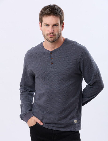REMERA TEXTURADA DE ALGODÓN Azul