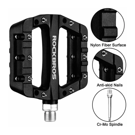 Pedales Para Bicicleta Rockbros Antideslizantes Anchos 001