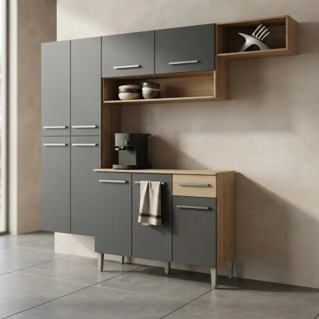 Mueble de Cocina completo 229cm Negro