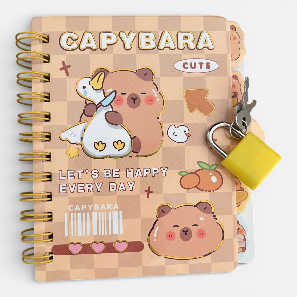 Libreta Capibara con Candado - Capibara cute 