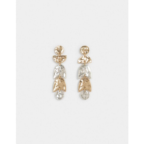 Aros Colgantes Largos Metal diferenciado Combinacion Bicolor