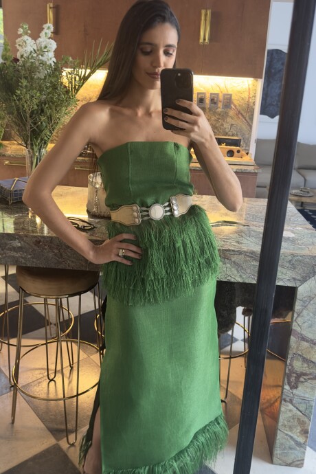 Exotic Raphia Skirt Verde Lechuga