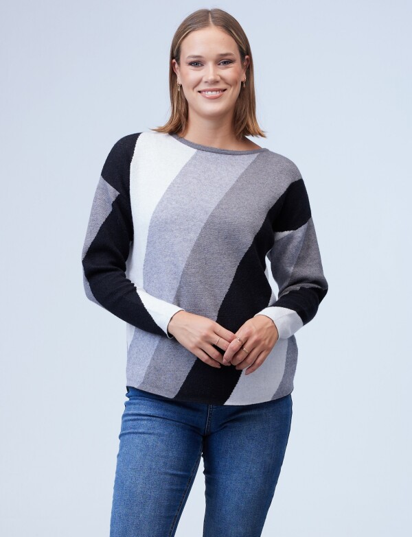 Buzo Dolman Colorblock MULTI/GRIS
