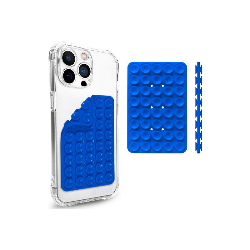 Soporte ventosa doble para celular color azul Soporte Ventosa Doble Para Celular Color Azul