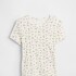 V-HS SS RIB TEE WHITE FLORAL PRINT