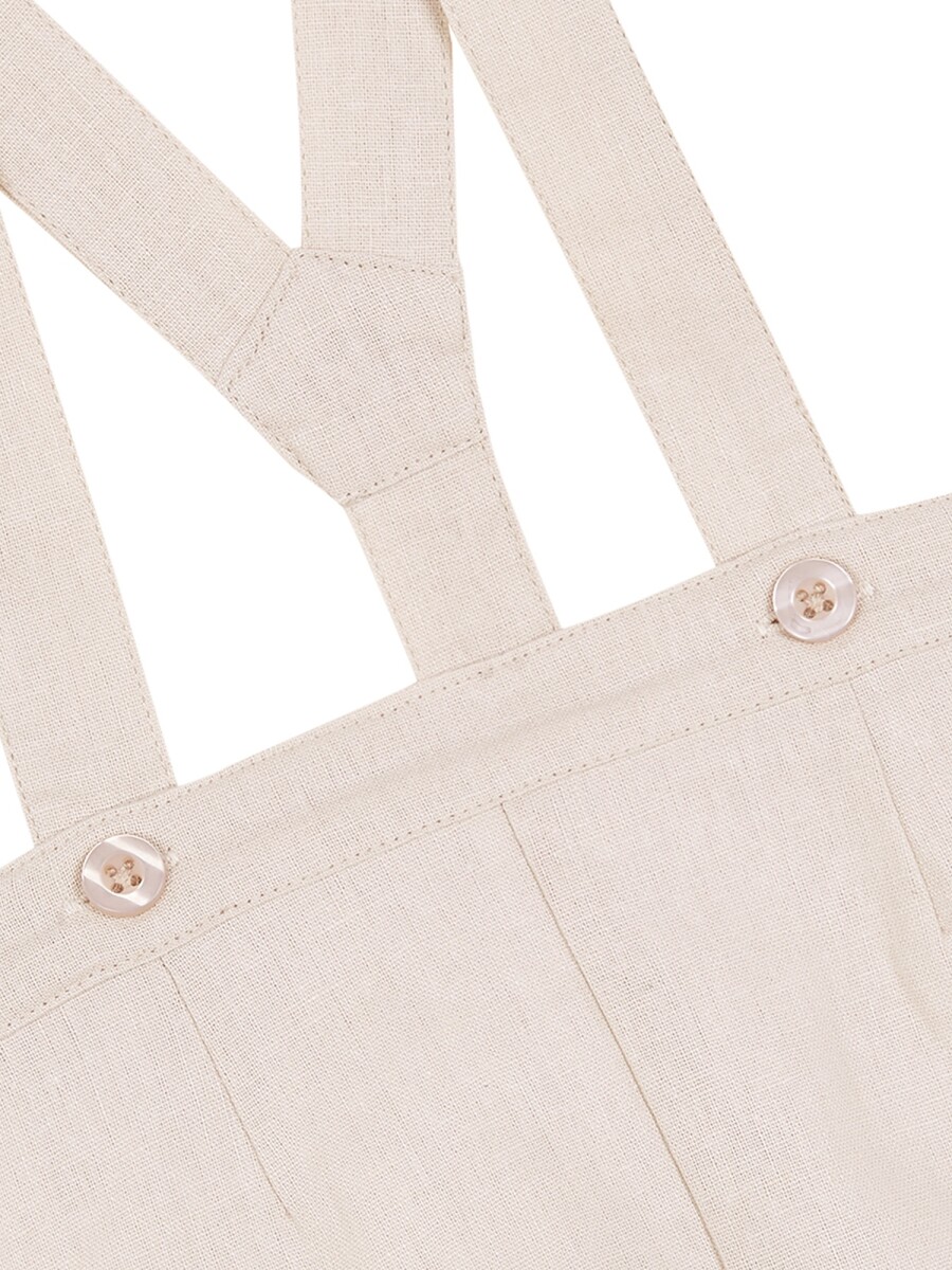 Pantalon Corto Con Tirantes Piedra