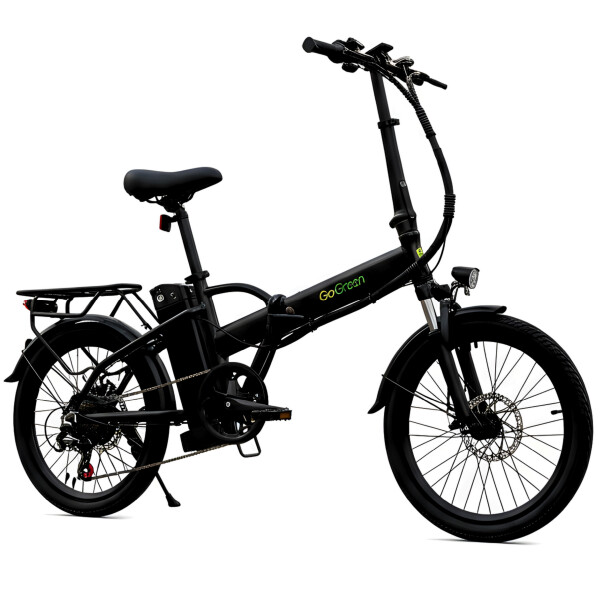 Bicicleta Electrica Gogreen Compact Pro Plegabl R20 350W 48V Variante Color Negro