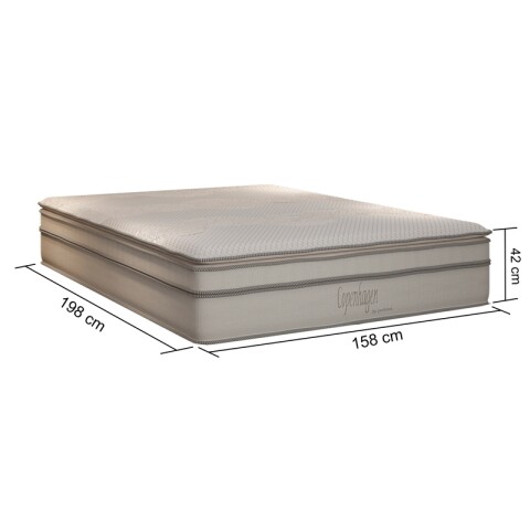 COLCHON QUEEN - Premium Copenhagen Espuma y Resortes Ensacados 158 x 198 x 42 cm - 5 Años de Garantía COLCHON QUEEN - Premium Copenhagen Espuma y Resortes Ensacados 158 x 198 x 42 cm - 5 Años de Garantía