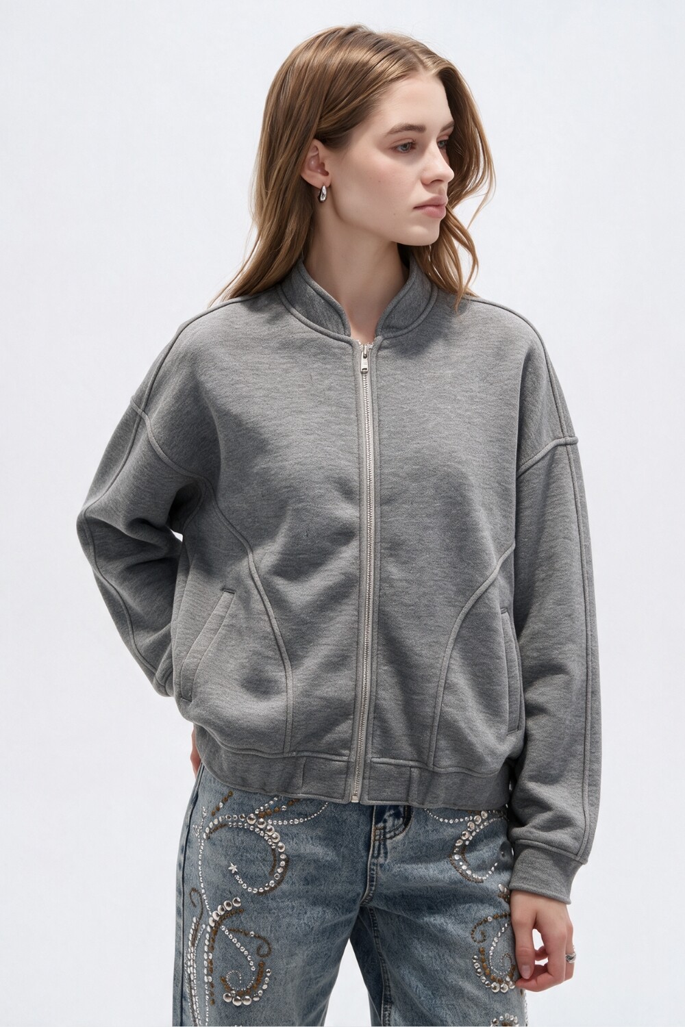 Campera Miukas Gris Melange