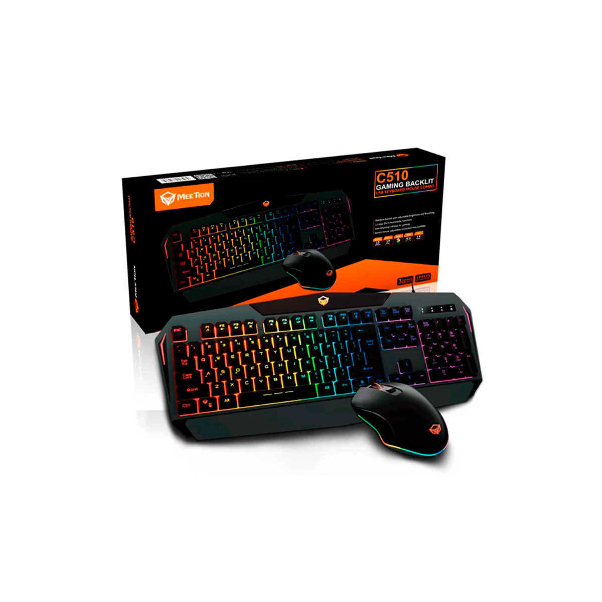 Combo Gamer Teclado y Mouse Con Luces Retroiluminado Meetion C510 Combo Gamer Teclado y Mouse Con Luces Retroiluminado Meetion C510