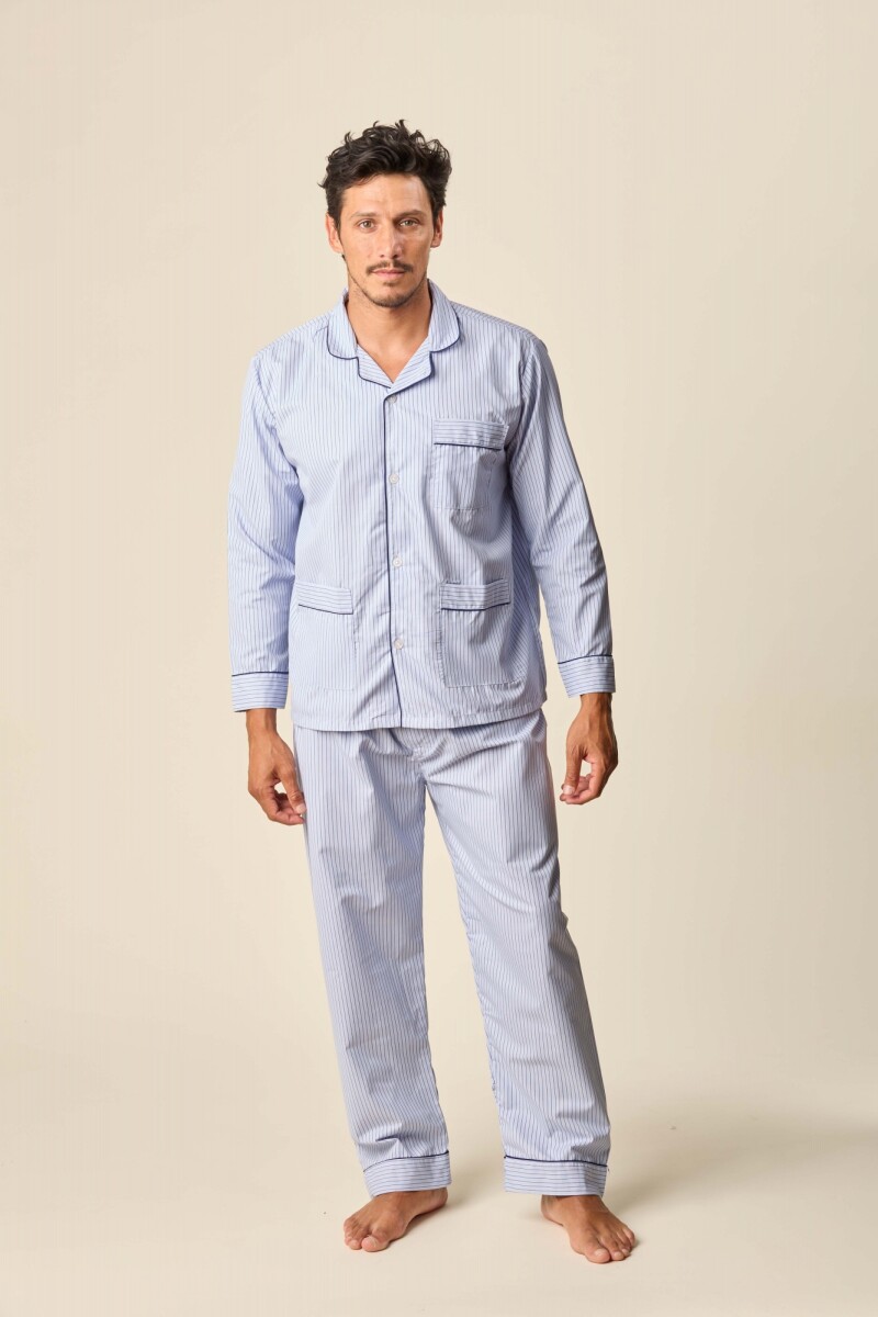 Pijama Algodón - Pijama Algodón Celeste 