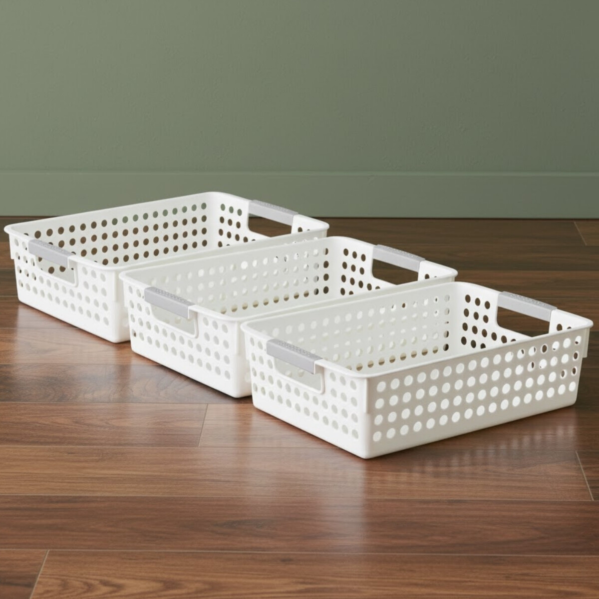 Set x3 Cesto calado M 22 X 30 X 9 - BLANCO 