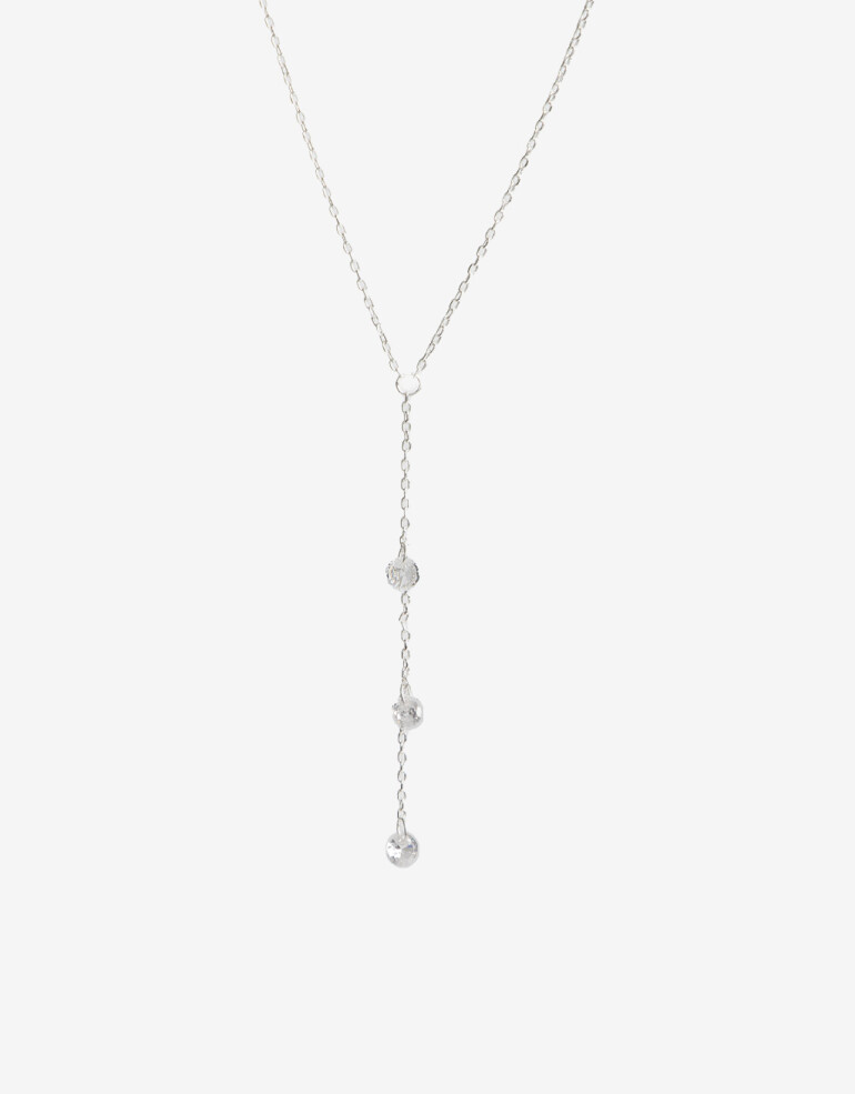 Collares Cortos Strass Collar Corto Plata 925 - Plateado