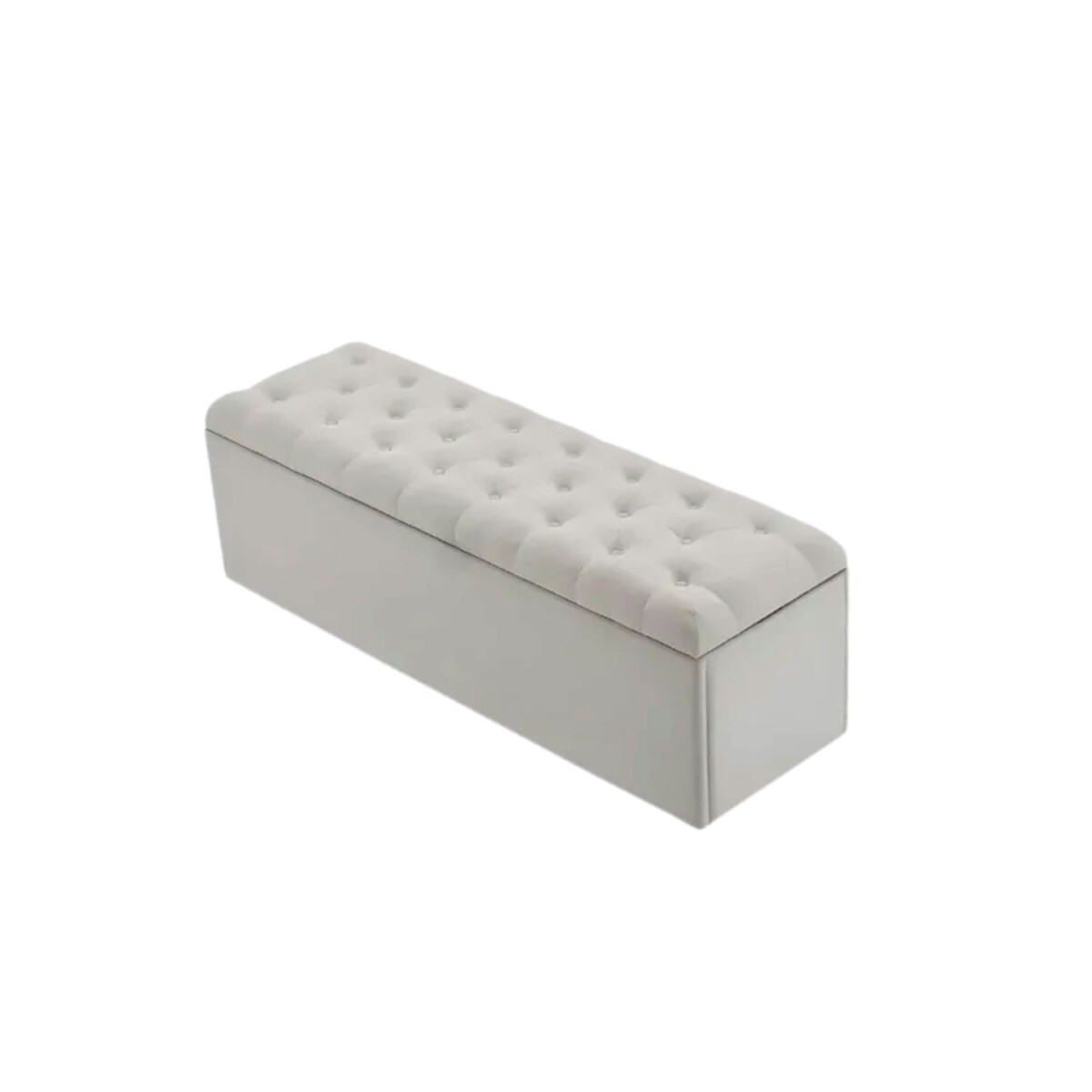 Puff Baúl Lumax Plegable 110x38 cm Organizador Living Dormitorio - Gris Claro 