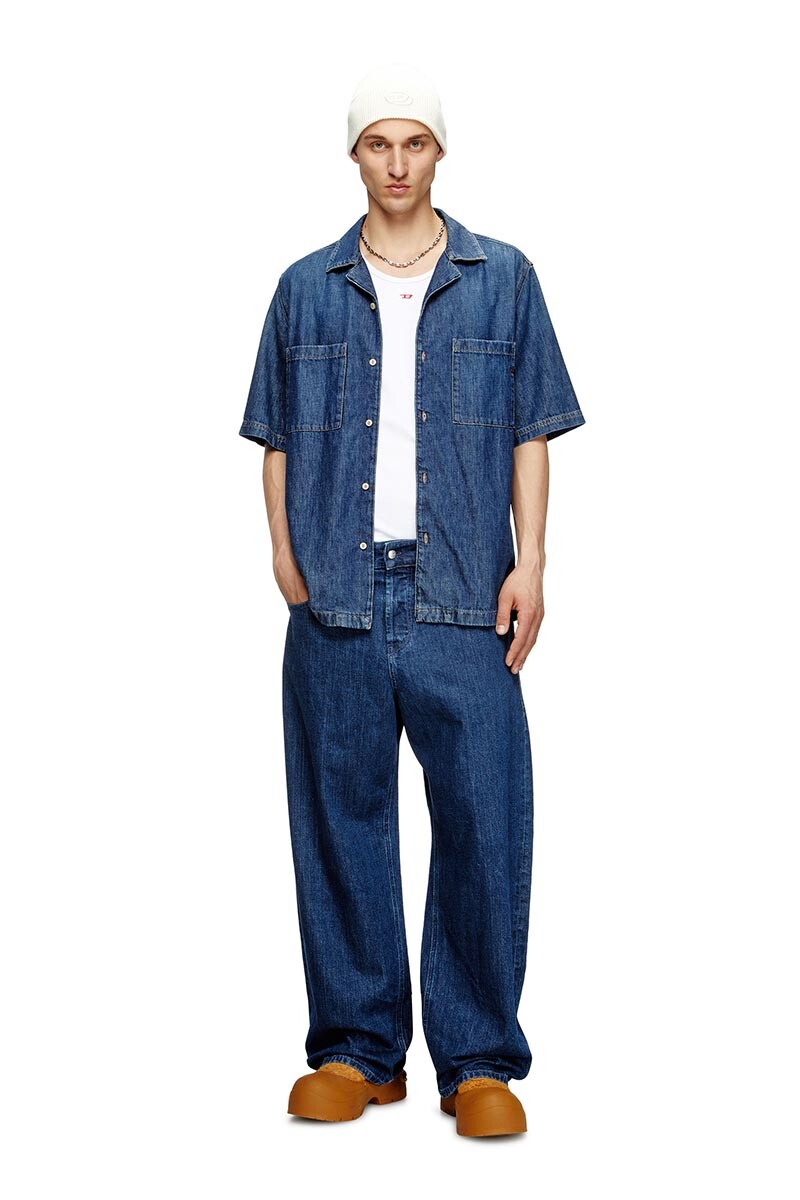 Camisa Para Hombre D-Paroshort Azul Marino