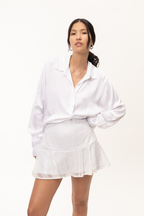Falda Moss Blanco Lurex