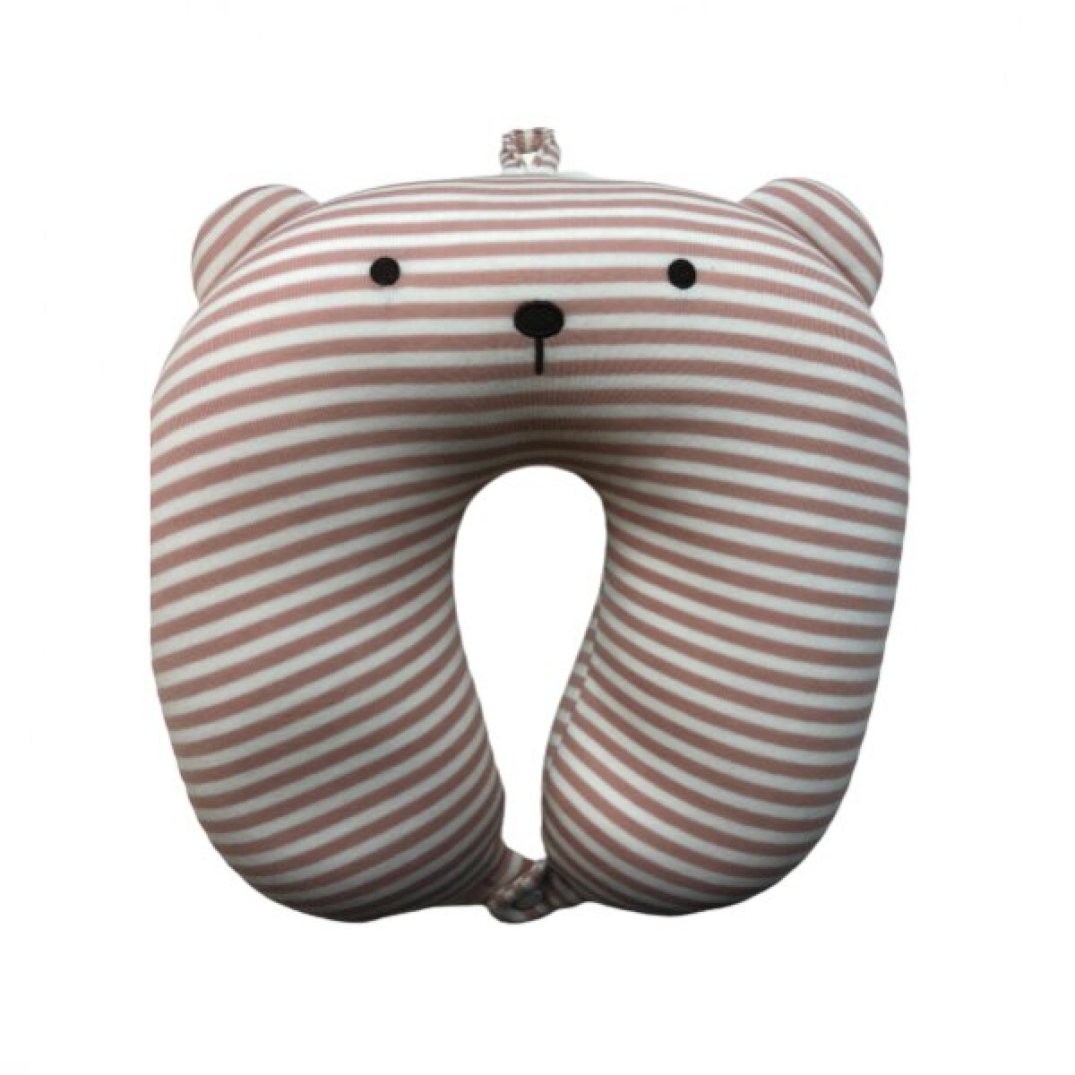 ALMOHADA DE CUELLO RAYAS EN FORMA DE U (ROSA) 