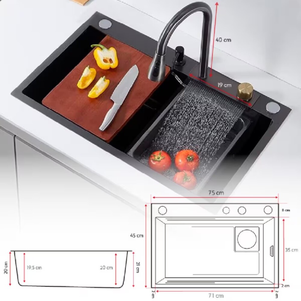 Pileta de cocina DREAM Plus C/grifo 75x45 DMC Pileta De Cocina Dream Plus C/grifo 75x45 Dmc
