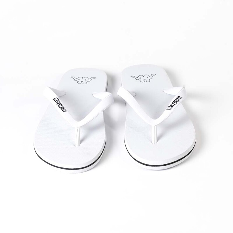 Sandalias Slides Logo Moker Unisex White - Black