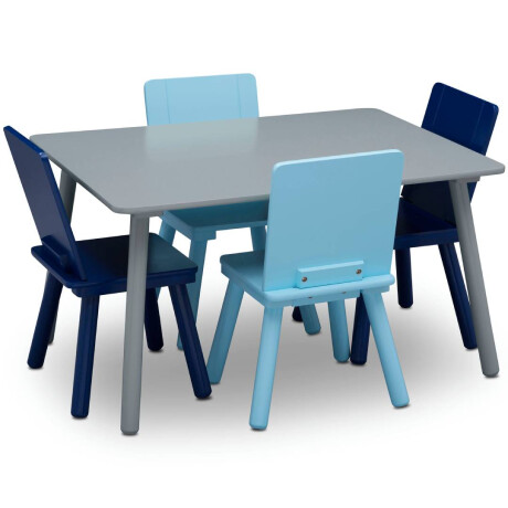 Juego de mesa y 4 sillas Wisly Azul y Gris