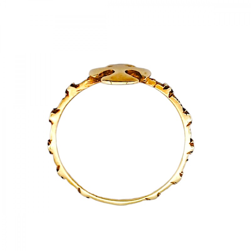 Anillo Cruz Vasca-Oro bajo-Sin Piedra-AN8195 sinpiedra