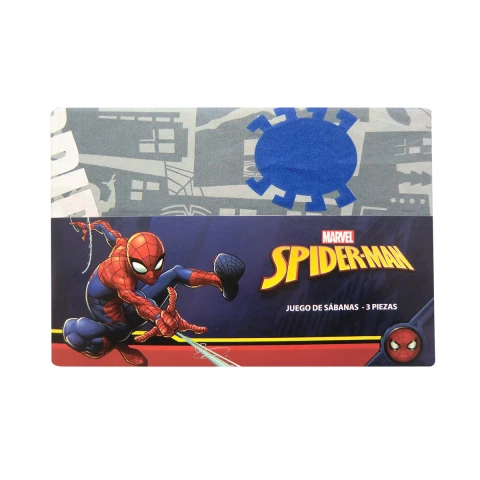 Juego Sábanas Infantil 1 Plaza 100% Microfibra Spiderman Gris