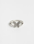 Anillos Chicos Mariposas Anillo Con Strass - Plateado