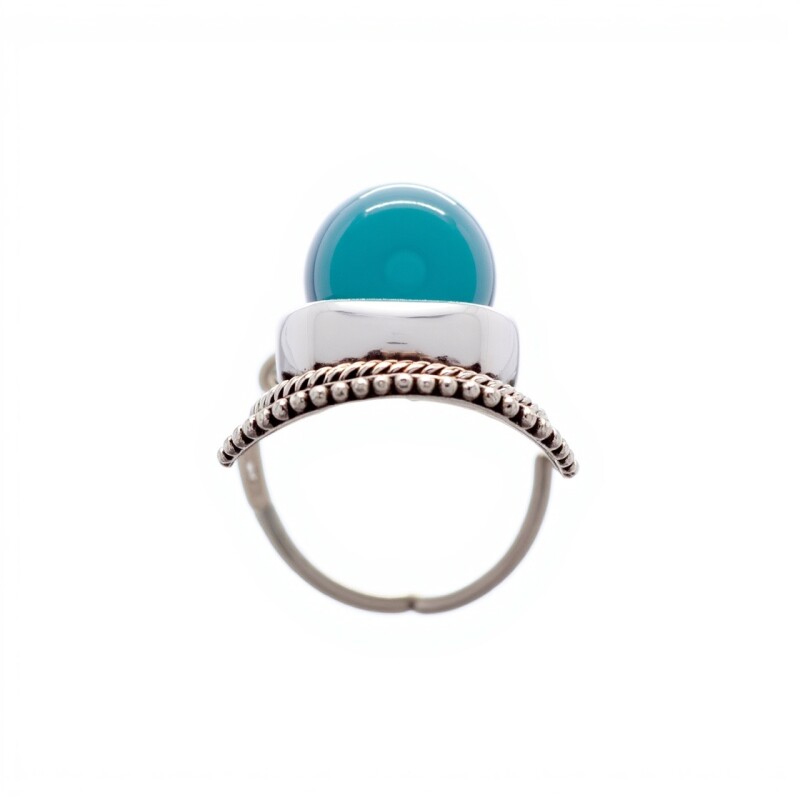 Anillo Vintage-Plata 925-Piedra Calcedonia-AN3256 conpiedra