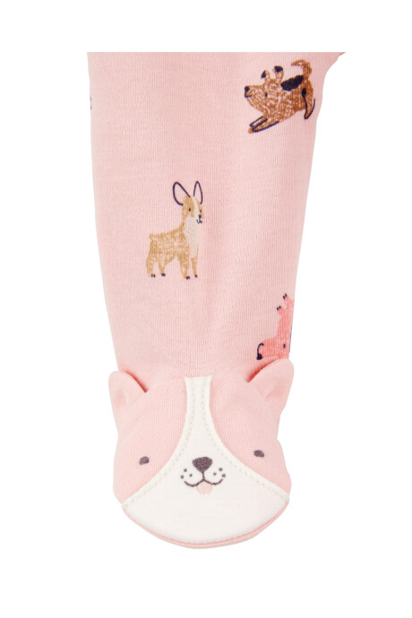 Pijama una pieza de algodón, con pie, diseño perros Sin color