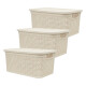 Set x3 Caja simil ratán 7,5lts BEIGE