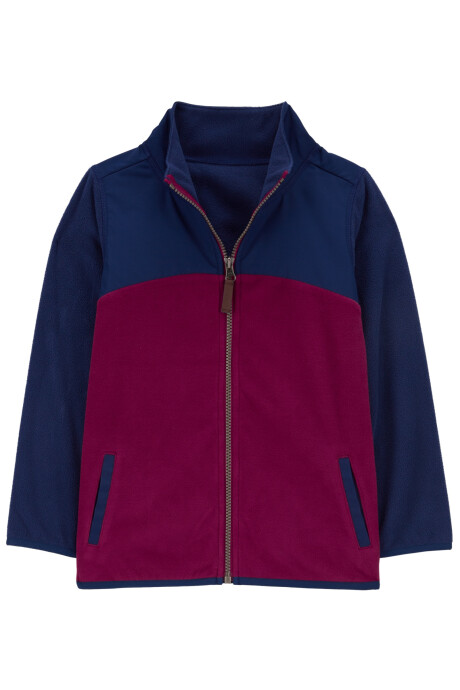 Campera de micropolar, diseño colorblock. Talles 6-8 Sin color