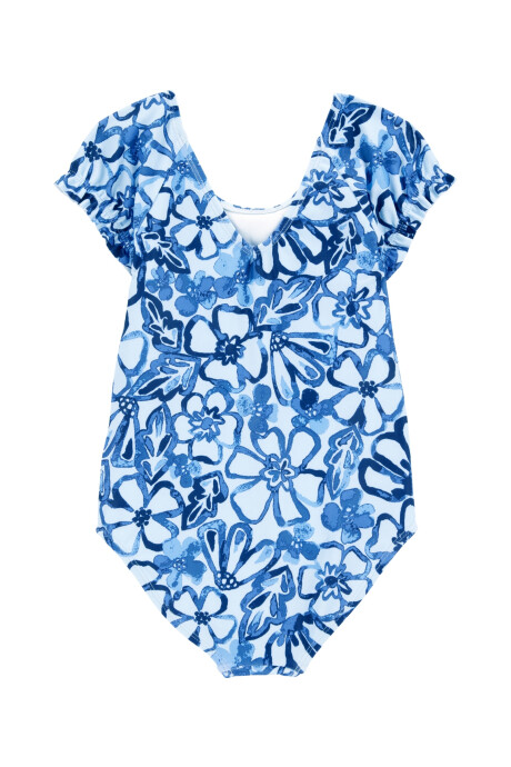 Malla de baño una pieza, con protección UPF 50+, diseño floral Malla de baño una pieza, con protección UPF 50+, diseño floral